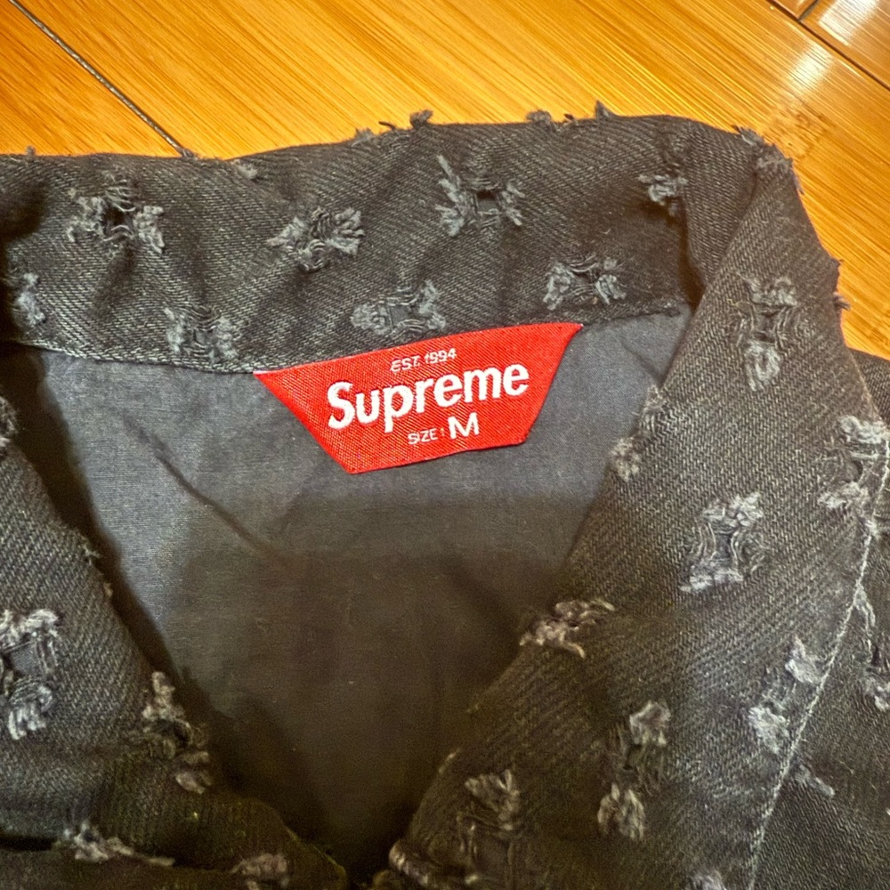 Supreme Black Patterned Denim Jacket - image 2
